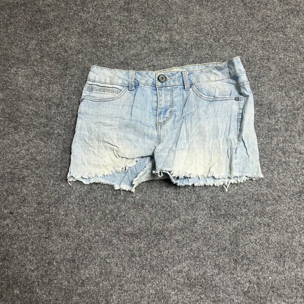 Route 66 Shorts Womens Size 4 Light Wash Denim Cutoff Raw Hem Casual Stretch